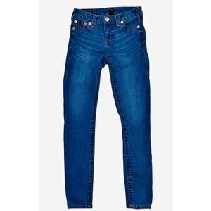 True Religion Jeans Womens 27 Blue Halle Mid Rise Super Skinny Denim Stretch